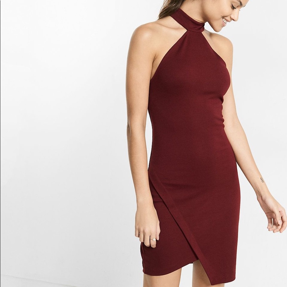 Express Women’s High Neck Asymmetrical Cutaway